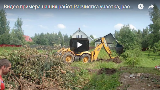 Видео примера наших работ -Расчистка участка, раскорчевка, выравнивание трактором  в Лосино-Петровске